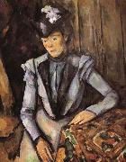woman was wearing blue clothes Paul Cezanne
